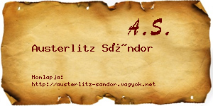 Austerlitz Sándor névjegykártya